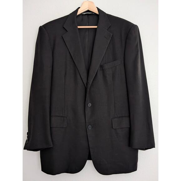 Men’s Loro Piana Fabric Linen Suit Blazer Jacket Dark Gray Size 42R 3 Button - Picture 1 of 8
